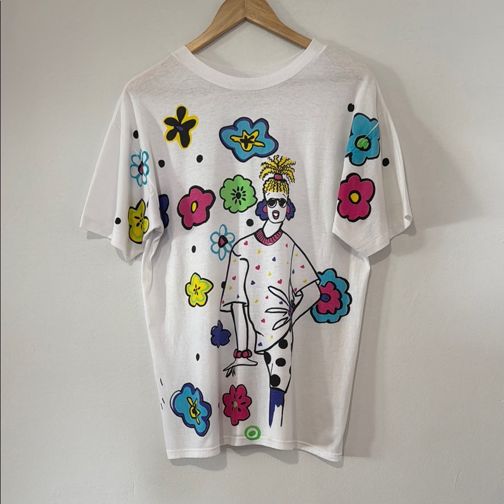 Vintage Betsey Johnson Alleys Cats T-Shirt / Large / 80s / 90s / AOP